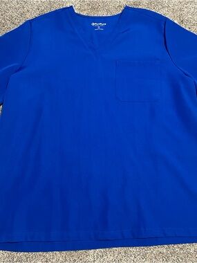 PuriPure V-Neck Scrub Top in Royal Blue